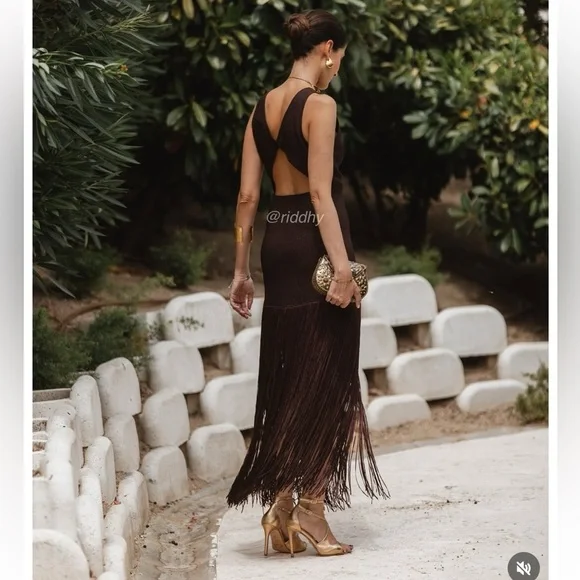 Zara Fringed Fitted Dress - Picture 4 of 15